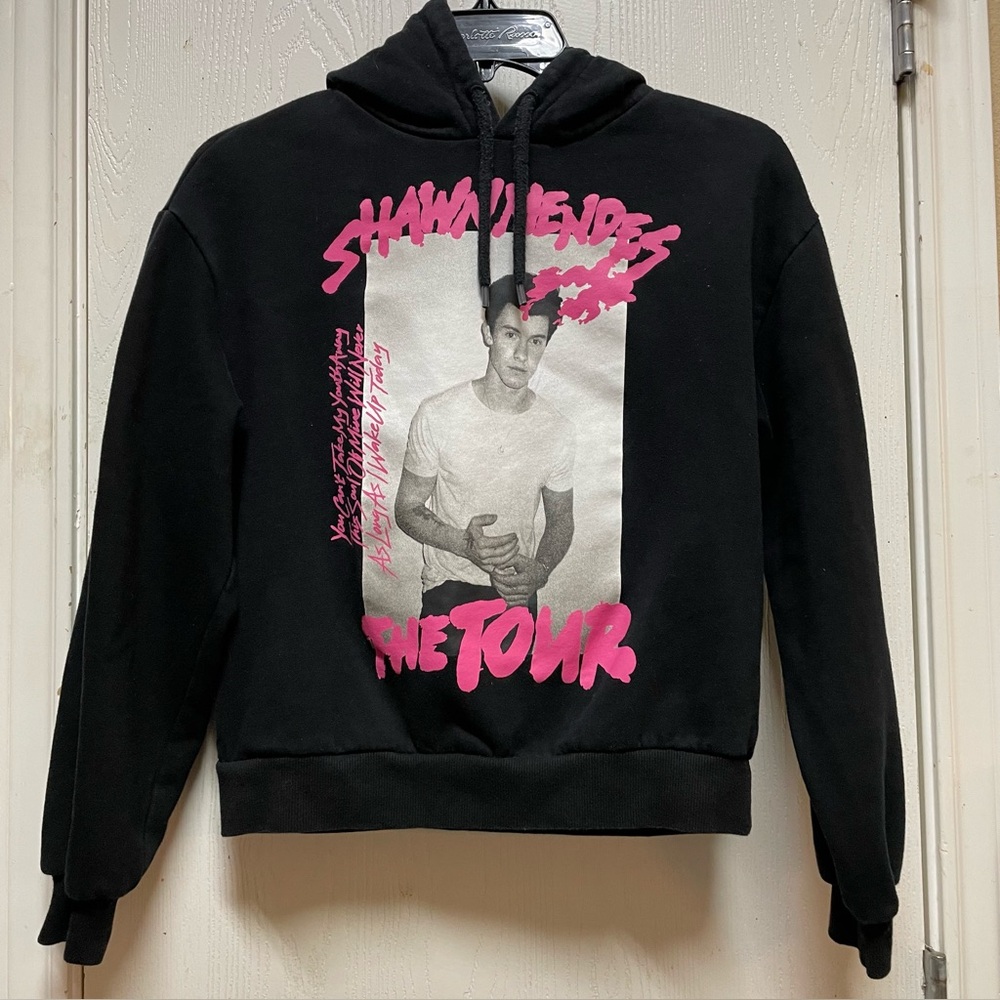 Shawn Mendes The Tour Black Pink Graphic Hoodie H&M Divided Youth Small